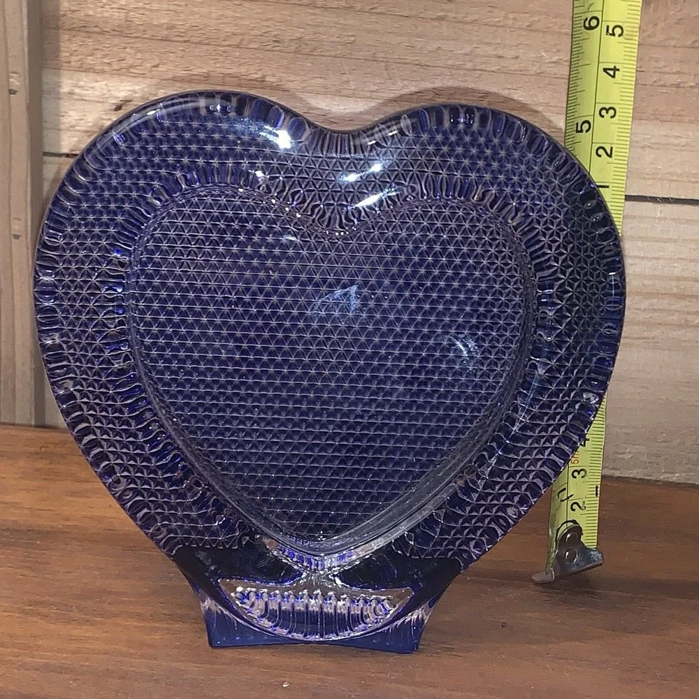 Studio Nova Picture Frame Glass Cobalt Blue Heart Shaped 5.5